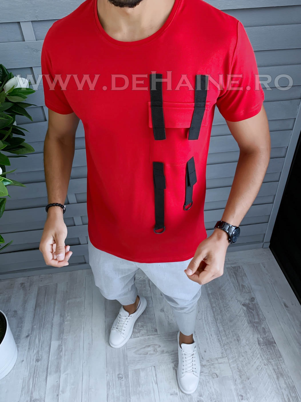 Tricou barbati rosu slim fit vagabond b1950 p1-1*